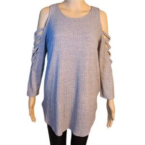 Line Up shirt Womens Cold Shoulder Gray Size unknown
